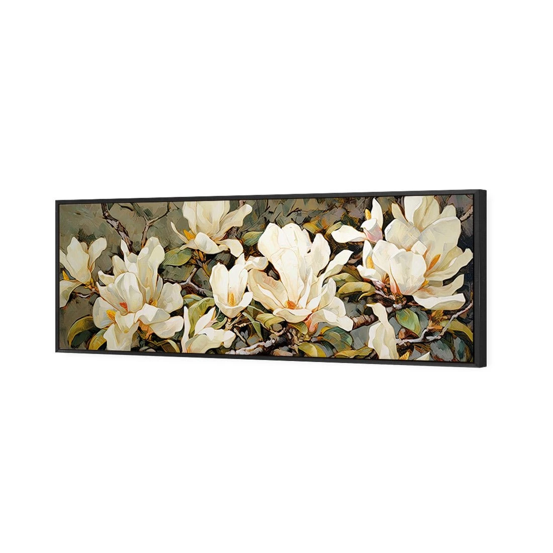 Magnolia Branch Magnolia Branch -WALL ART DESGIN SALE magnolia branch canvas black floating frame 60x20cm 980426