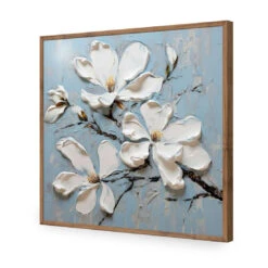 Magnolia On Blue I 18 Magnolia On Blue I -WALL ART DESGIN SALE magnolia on blue i acrylic glass no border natural frame 37x37cm 702255