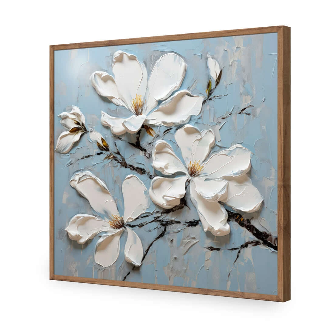 Magnolia on Blue I Magnolia On Blue I -WALL ART DESGIN SALE magnolia on blue i acrylic glass no border natural frame 37x37cm 702255