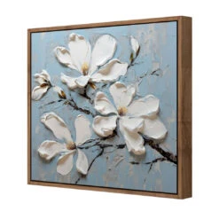 Magnolia On Blue I 7 Magnolia On Blue I -WALL ART DESGIN SALE magnolia on blue i canvas natural floating frame 37x37cm 654239