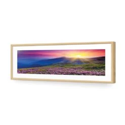 Make Believe Sunrise (long) -WALL ART DESGIN SALE make believe sunrise long acrylic glass with border oak frame 90x30cm 299100