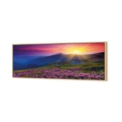 Make Believe Sunrise (long) -WALL ART DESGIN SALE make believe sunrise long canvas oak floating frame 60x20cm 851393