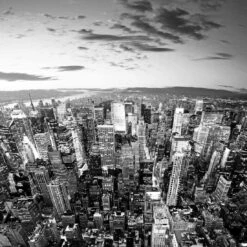 Manhattan Skyline, Black And White (square)