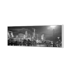 Melbourne Skyline, B&W Canvas Art -WALL ART DESGIN SALE melbourne skyline bw canvas art 60x20cm white frame 345587