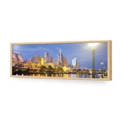 Melbourne Skyline (long) -WALL ART DESGIN SALE melbourne skyline long acrylic glass no border oak frame 90x30cm 887590