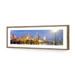 Melbourne Skyline (long) -WALL ART DESGIN SALE melbourne skyline long acrylic glass with border natural frame 90x30cm 350938