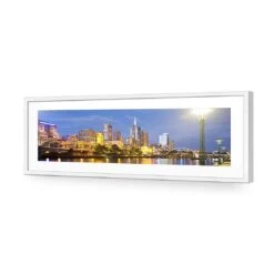Melbourne Skyline (long) -WALL ART DESGIN SALE melbourne skyline long acrylic glass with border white frame 90x30cm 156645