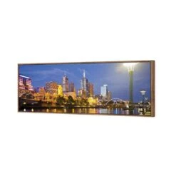 Melbourne Skyline (long) -WALL ART DESGIN SALE melbourne skyline long canvas natural floating frame 60x20cm 631100