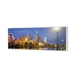 Melbourne Skyline (long) -WALL ART DESGIN SALE melbourne skyline long canvas white floating frame 60x20cm 937275