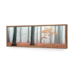 Misty Autumn Forest (Long) -WALL ART DESGIN SALE misty autumn forest long acrylic glass no border natural frame 90x30cm 384609