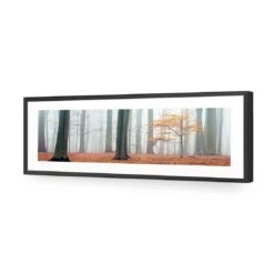 Misty Autumn Forest (Long) -WALL ART DESGIN SALE misty autumn forest long acrylic glass with border black frame 90x30cm 551617