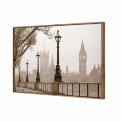 Misty London, Sepia Canvas Art -WALL ART DESGIN SALE misty london sepia canvas art 45x30cm natural frame 565210