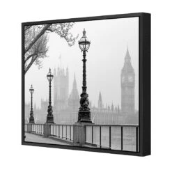 Misty London (square) 4 Misty London (square) -WALL ART DESGIN SALE misty london square canvas black floating frame 37x37cm 436092