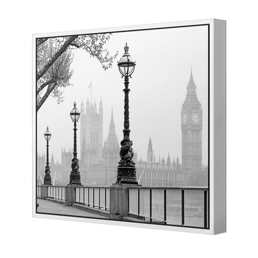Misty London (square) Misty London (square) -WALL ART DESGIN SALE misty london square canvas white floating frame 37x37cm 235173