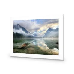 Misty Mountain Lake Acrylic Print Art 3 Misty Mountain Lake Acrylic Print Art -WALL ART DESGIN SALE misty mountain lake acrylic print art with border no frame 45x30cm 311535