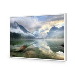 Misty Mountain Lake Acrylic Print Art 11 Misty Mountain Lake Acrylic Print Art -WALL ART DESGIN SALE misty mountain lake acrylic print art without border white frame 45x30cm 722172