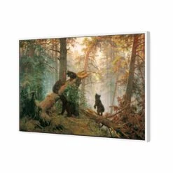 Morning In A Pine Forest By Ivan Shishkin Canvas Art -WALL ART DESGIN SALE morning in a pine forest by ivan shishkin canvas art 45x30cm white frame 956316
