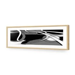 Mosaic, Black And White (long) 12 Mosaic, Black And White (long) -WALL ART DESGIN SALE mosaic black and white long acrylic glass with border oak frame 90x30cm 774761