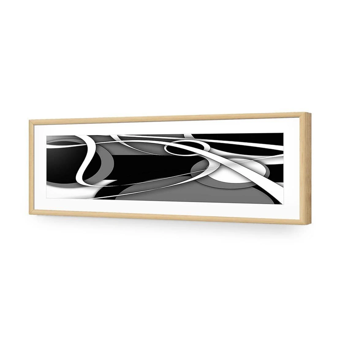 Mosaic, Black and White (long) Mosaic, Black And White (long) -WALL ART DESGIN SALE mosaic black and white long acrylic glass with border oak frame 90x30cm 774761