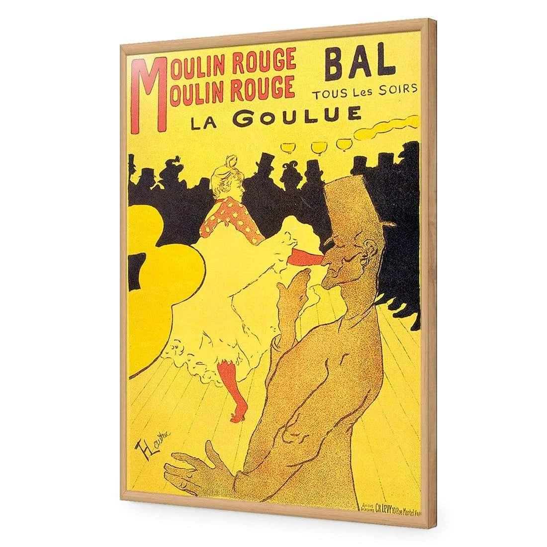 Moulin Rouge la Goulue By Toulouse-Lautrec Moulin Rouge La Goulue By Toulouse-Lautrec -WALL ART DESGIN SALE moulin rouge la goulue by toulouse lautrec acrylic glass no border oak frame 45x30cm 535021