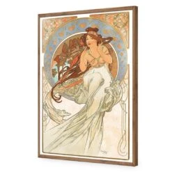Music By Alphonse Mucha -WALL ART DESGIN SALE music by alphonse mucha acrylic glass no border natural frame 45x30cm 116310