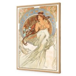 Music By Alphonse Mucha -WALL ART DESGIN SALE music by alphonse mucha acrylic glass no border oak frame 45x30cm 814175