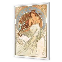 Music By Alphonse Mucha -WALL ART DESGIN SALE music by alphonse mucha acrylic glass no border white frame 45x30cm 484063