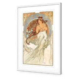 Music By Alphonse Mucha -WALL ART DESGIN SALE music by alphonse mucha acrylic glass with border white frame 45x30cm 913829