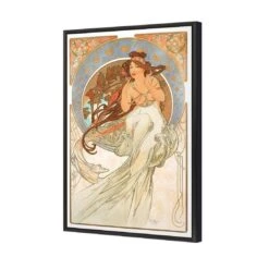 Music By Alphonse Mucha -WALL ART DESGIN SALE music by alphonse mucha canvas black floating frame 45x30cm 597103