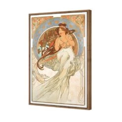 Music By Alphonse Mucha -WALL ART DESGIN SALE music by alphonse mucha canvas natural floating frame 45x30cm 613332
