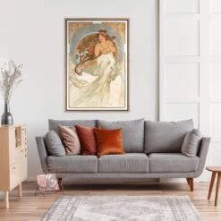 Music By Alphonse Mucha -WALL ART DESGIN SALE music by alphonse mucha canvas stretched canvas 45x30cm 689090