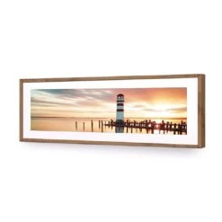 Navigating At Sunset (Long) -WALL ART DESGIN SALE navigating at sunset long acrylic glass with border natural frame 90x30cm 592517
