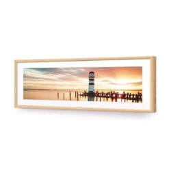 Navigating At Sunset (Long) -WALL ART DESGIN SALE navigating at sunset long acrylic glass with border oak frame 90x30cm 772418