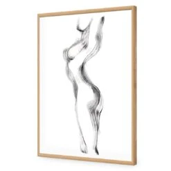 Nude Silhouette Arched -WALL ART DESGIN SALE nude silhouette arched acrylic glass no border oak frame 45x30cm 457082