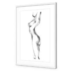 Nude Silhouette Arched -WALL ART DESGIN SALE nude silhouette arched acrylic glass with border white frame 45x30cm 214213