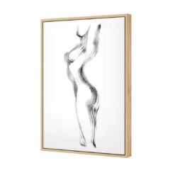 Nude Silhouette Arched -WALL ART DESGIN SALE nude silhouette arched canvas oak floating frame 45x30cm 407659
