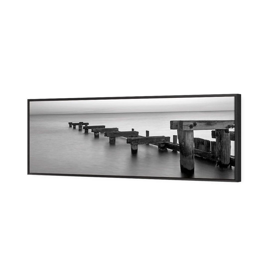 Old Bay Jetty, Black and White (long) Old Bay Jetty, Black And White (long) -WALL ART DESGIN SALE old bay jetty black and white long canvas black floating frame 60x20cm 823917