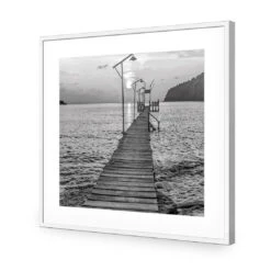 Old Wooden Jetty, Black And White (square) -WALL ART DESGIN SALE old wooden jetty black and white square canvas stretched canvas 37x37cm 376448