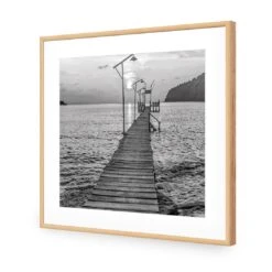 Old Wooden Jetty, Black And White (square) -WALL ART DESGIN SALE old wooden jetty black and white square canvas stretched canvas 37x37cm 599843