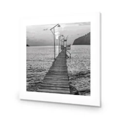 Old Wooden Jetty, Black And White (square) -WALL ART DESGIN SALE old wooden jetty black and white square canvas stretched canvas 37x37cm 703411