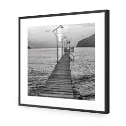 Old Wooden Jetty, Black And White (square) -WALL ART DESGIN SALE old wooden jetty black and white square canvas stretched canvas 37x37cm 712048