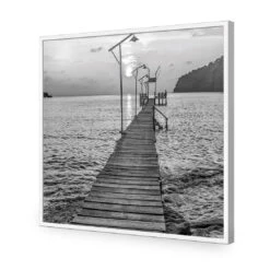 Old Wooden Jetty, Black And White (square) -WALL ART DESGIN SALE old wooden jetty black and white square canvas stretched canvas 37x37cm 726900