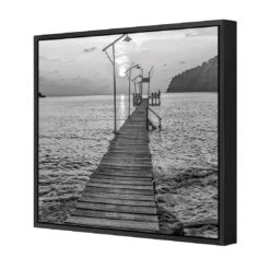 Old Wooden Jetty, Black And White (square) -WALL ART DESGIN SALE old wooden jetty black and white square canvas stretched canvas 37x37cm 744870