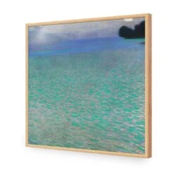 On The Lake Attersee By Gustav Klimt -WALL ART DESGIN SALE on the lake attersee by gustav klimt acrylic glass no border oak frame 37x37cm 339852