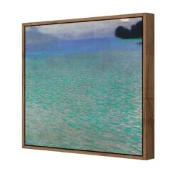 On The Lake Attersee By Gustav Klimt -WALL ART DESGIN SALE on the lake attersee by gustav klimt canvas natural floating frame 37x37cm 315379