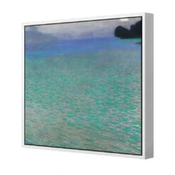 On The Lake Attersee By Gustav Klimt -WALL ART DESGIN SALE on the lake attersee by gustav klimt canvas white floating frame 37x37cm 448181