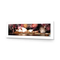 Opera House With Sydney Fireworks (long) -WALL ART DESGIN SALE opera house with sydney fireworks long acrylic glass with border no frame 90x30cm 287050
