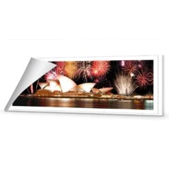 Opera House With Sydney Fireworks (long) -WALL ART DESGIN SALE opera house with sydney fireworks long canvas rolled canvas 60x20cm 536295