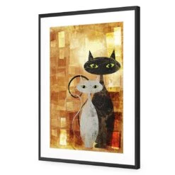 Ornamental Cats (Portrait) -WALL ART DESGIN SALE ornamental cats portrait acrylic glass with border black frame 45x30cm 953159