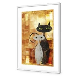 Ornamental Cats (Portrait) -WALL ART DESGIN SALE ornamental cats portrait acrylic glass with border white frame 45x30cm 770312